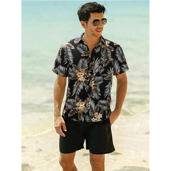 Shirt for Men Short Sleeve Button Down Shirt Men Casual Summer - Picture 5 of 7